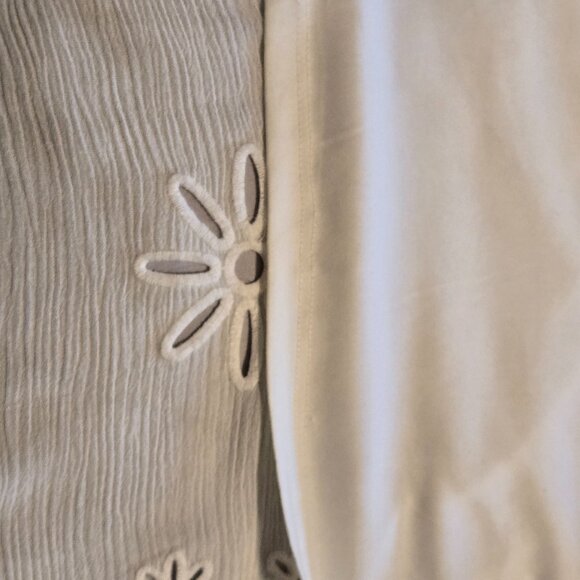 LC Lauren Conrad Crochet Trim Eyelet Adjustable Strap White Maxi Dress Size L - Picture 6 of 10